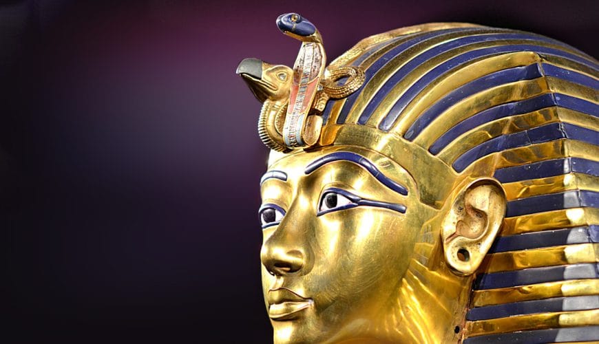 Grand Egyptian Museum interior showing Tutankhamun collection and royal treasures